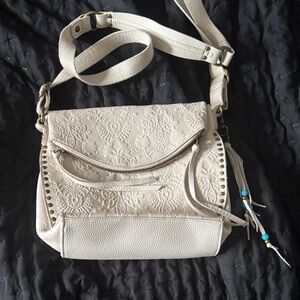 The Sak Cream Embossed Crossbody Bag